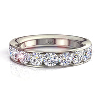 Ashley mezzo anello 11 diamanti tondi 1.30 carati Ashley mezzo anello diamanti tondi DCGEMMES I SI Oro Bianco 18K