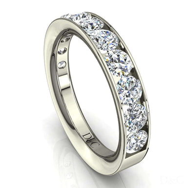 Half wedding band 11 round diamonds 1.30 carat Ashley I / SI / 18 carat White Gold