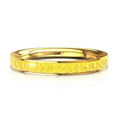 Mezza fede 11 zaffiri gialli principessa 1.60 carati Ariele A / SI / Oro giallo 18 carati