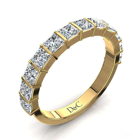 Mezza fede nuziale 12 diamanti principessa Ariane carati 1.30 Mezza fede nuziale principessa Ariane diamanti DCGEMMES