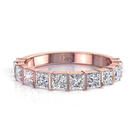 Mezza fede nuziale 12 diamanti principessa 1.30 carati Ariane Mezza fede nuziale Ariane diamanti principessa DCGEMMES I SI Oro rosa 18 carati