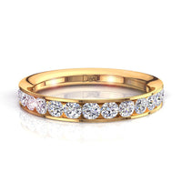 Ashley mezzo anello 13 diamanti tondi 1.00 carati Ashley mezzo anello diamanti tondi DCGEMMES I SI Oro Giallo 18K