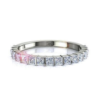 Mezza fede 15 diamanti principessa 1.00 carati Ariane I / SI / Platinum