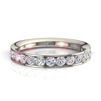 Ashley mezzo anello 15 diamanti tondi 0.60 carati Ashley mezzo anello diamanti tondi DCGEMMES I SI Oro Bianco 18K