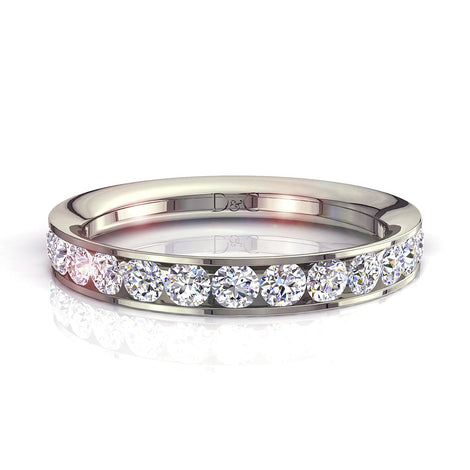 Ashley mezzo anello 15 diamanti tondi 0.60 carati Ashley mezzo anello diamanti tondi DCGEMMES I SI Oro Bianco 18K