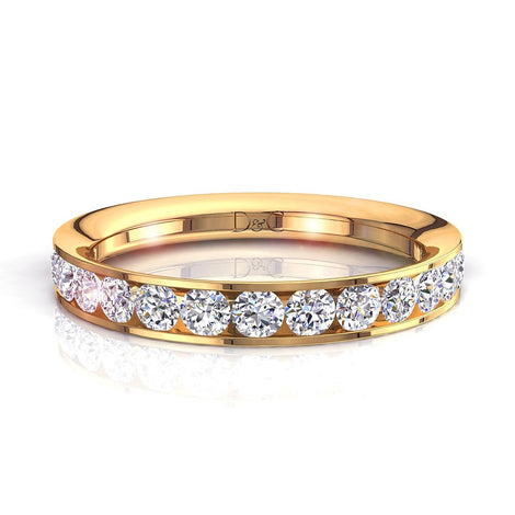 Ashley mezzo anello 15 diamanti tondi 0.60 carati Ashley mezzo anello diamanti tondi DCGEMMES I SI Oro Giallo 18K
