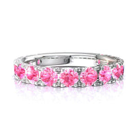 Demi-alliance 15 saphirs roses ronds 3.00 carats Adelia Demi-alliance Adelia saphirs roses ronds DCGEMMES A SI Or Blanc 18 carats