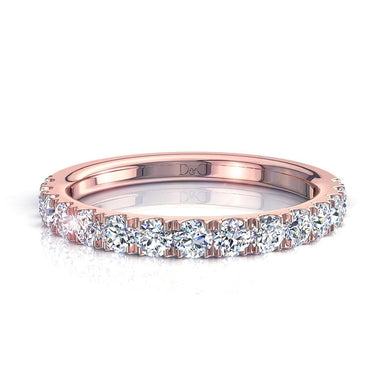 Mezza fede nuziale 19 diamanti tondi 0.25 carati Adelia I / SI / Oro rosa 18 carati