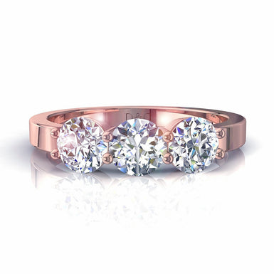 Mezza fede 3 diamanti tondi 0.75 carati Adia I / SI / Oro rosa 18 carati