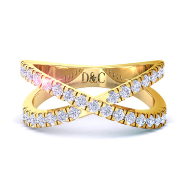Demi-alliance 31 diamants ronds 0.50 carat Myra Or Jaune 18 carats
