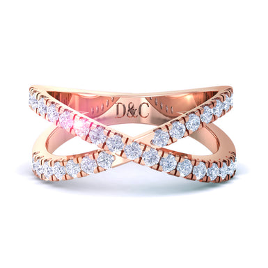 Mezza fede nuziale 31 diamanti tondi 0.50 carati Myra Oro rosa 18 carati