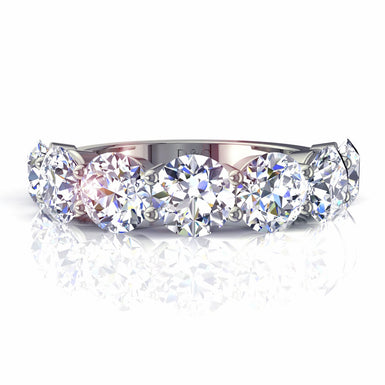 Demi-alliance 7 diamants ronds 3.00 carats Adia I / SI / Or Blanc 18 carats