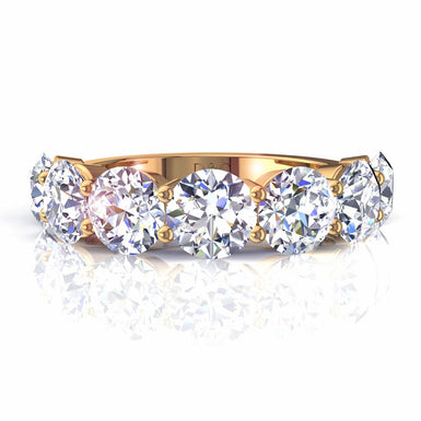 Demi-alliance 7 diamants ronds 3.00 carats Adia I / SI / Or Jaune 18 carats
