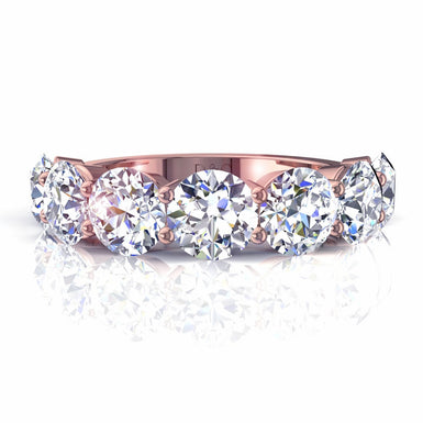 Demi-alliance 7 diamants ronds 3.00 carats Adia I / SI / Or Rose 18 carats