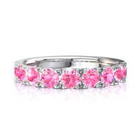 Demi-alliance 9 saphirs roses ronds 1.60 carat Adelia Demi-alliance Adelia 9 saphirs roses ronds DCGEMMES A SI Or Blanc 18 carats
