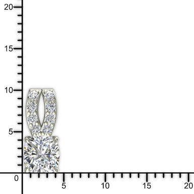 Pendentif aigue-marine coussin et diamants ronds 0.50 carat Mona Or Rose 18 carats