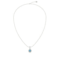 Irma round aquamarine and round diamonds pendant 1.20 carat Irma round aquamarine and round diamonds necklace DCGEMMES