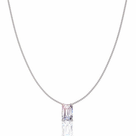 0.30 carat Elena Emerald Diamond Pendant Elena Emerald Diamond Necklace DCGEMMES I SI 18K White Gold