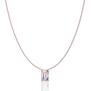 Elena I / SI / Ciondolo in oro rosa 0.30k con diamante smeraldo 18 carati