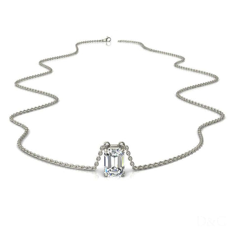 0.40 carat Elena Emerald Diamond Pendant Elena Emerald Diamond Necklace DCGEMMES