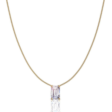 0.40 carat Elena Emerald Diamond Pendant Elena Emerald Diamond Necklace DCGEMMES I SI 18K Yellow Gold