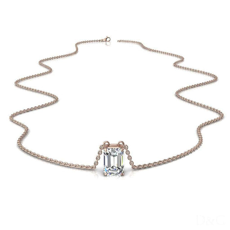 0.40 carat Elena Emerald Diamond Pendant Elena Emerald Diamond Necklace DCGEMMES