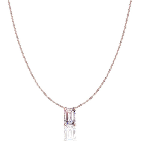 1.00 carat Elena Emerald Diamond Pendant Elena Emerald Diamond Necklace DCGEMMES I SI 18K Rose Gold