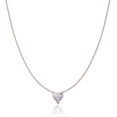 Pendentif diamant coeur 0.30 carat Citere I / SI / Or Rose 18 carats