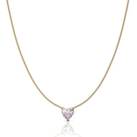 Heart diamond pendant 0.60 carat Citere Necklace Citere diamond heart DCGEMMES I SI 18 carat Yellow Gold