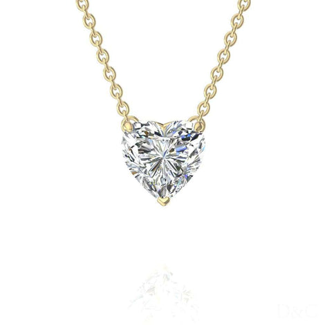 Heart diamond pendant 1.00 carat Citere Necklace Citere diamond heart DCGEMMES
