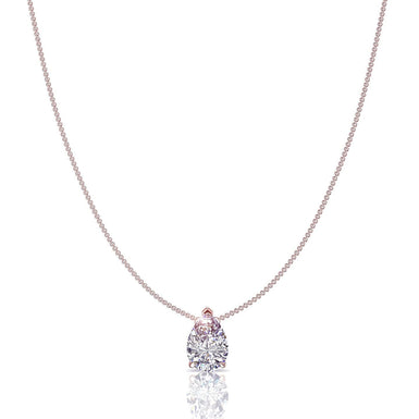 Pendentif diamant poire 0.30 carat Sirena I / SI / Or Rose 18 carats