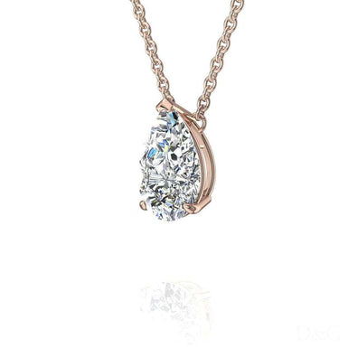 Pendentif diamant poire 0.30 carat Sirena I / SI / Or Rose 18 carats