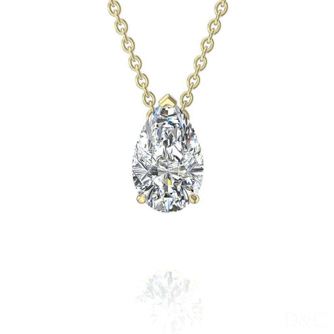 Sirena pear diamond pendant 0.50 carat Sirena pear diamond necklace DCGEMMES