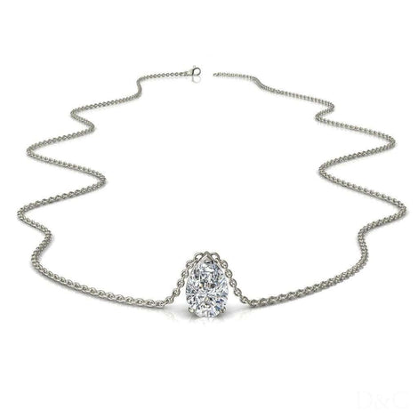 Sirena pear diamond pendant 0.60 carat Sirena pear diamond necklace DCGEMMES