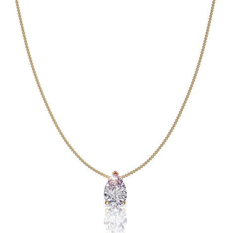 Pendentif diamant poire 0.60 carat Sirena Collier Sirena diamant poire DCGEMMES I SI Or Jaune 18 carats