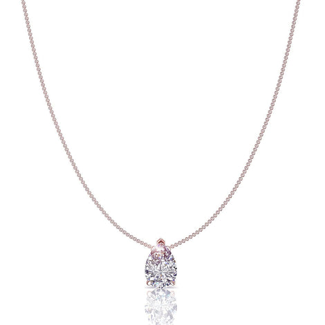 Pendentif diamant poire 0.60 carat Sirena Collier Sirena diamant poire DCGEMMES I SI Or Rose 18 carats