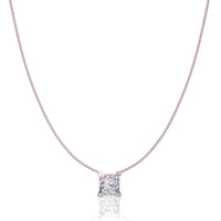Pendentif diamant princesse 0.30 carat Aura Collier Aura diamant princesse DCGEMMES I SI Or Rose 18 carats