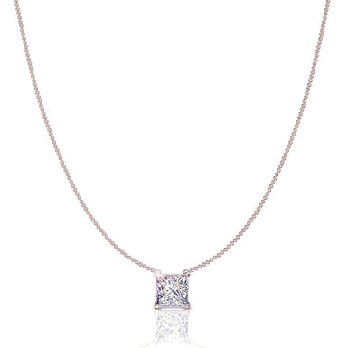 Pendentif diamant princesse 0.30 carat Aura I / SI / Or Rose 18 carats