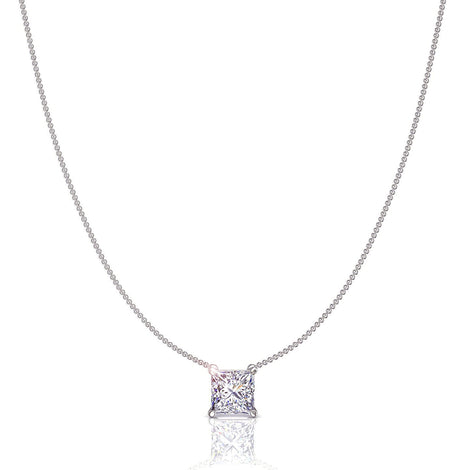 Princess diamond pendant 0.40 carat Aura Aura diamond princess necklace DCGEMMES I SI 18 carat White Gold