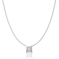 Pendentif diamant princesse 0.60 carat Aura Collier Aura diamant princesse DCGEMMES I SI Or Blanc 18 carats