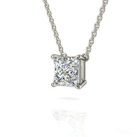 Pendentif diamant princesse 0.70 carat Aura Collier Aura diamant princesse DCGEMMES   