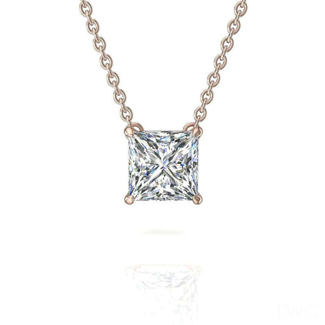 Pendentif diamant princesse 0.90 carat Aura Collier Aura diamant princesse DCGEMMES   