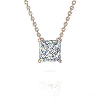 1.00 Carat Aura Princess Diamond Pendant Aura Princess Diamond Necklace DCGEMMES