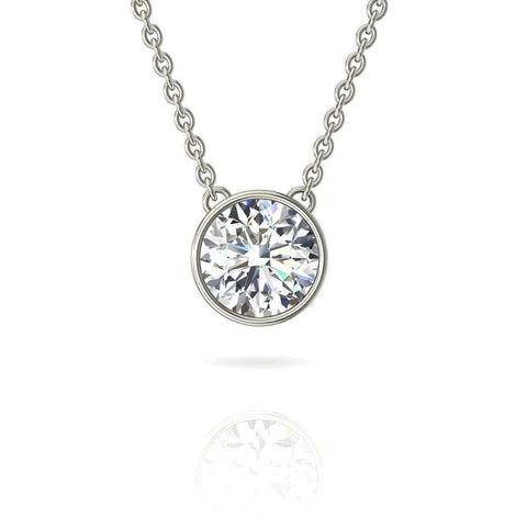 Carline round diamond pendant 0.30 carat Carline round diamond necklace DCGEMMES