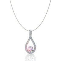 Pendentif diamant rond 0.40 carat Betty Collier Betty diamant rond DCGEMMES I SI Or Blanc 18 carats