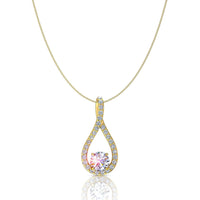Pendentif diamant rond 0.40 carat Betty Collier Betty diamant rond DCGEMMES I SI Or Jaune 18 carats