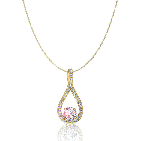 Pendentif diamant rond 0.40 carat Betty Collier Betty diamant rond DCGEMMES I SI Or Jaune 18 carats