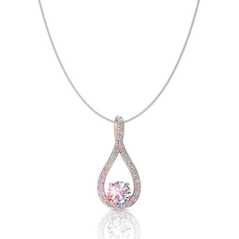 Pendentif diamant rond 0.40 carat Betty Collier Betty diamant rond DCGEMMES I SI Or Rose 18 carats