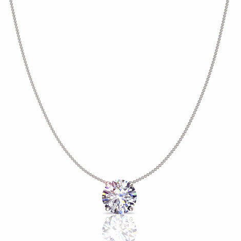 Round diamond pendant 0.40 carat Carillon Round diamond carillon necklace DCGEMMES I SI 18 carat White Gold