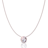 Carline round diamond pendant 0.40 carat Carline round diamond necklace DCGEMMES I SI 18 carat pink gold